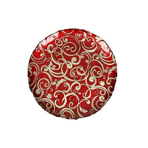 BRANDANI Piatto Filo Oro Rosso Vetro 38Cm - 52742