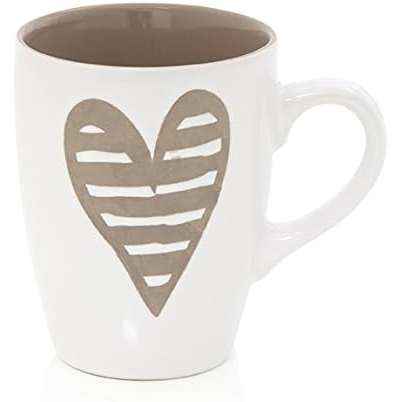 BRANDANI Tazza Mug Batticuore Color Tortora Stoneware - 55670