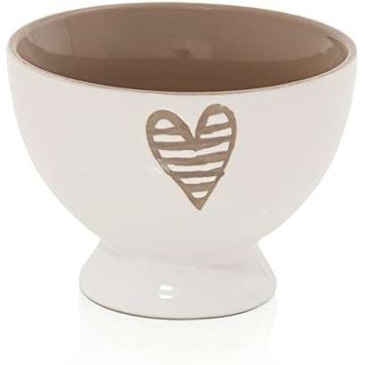 BRANDANI Tazza Ciotola Cereali Batticuore Color Tortora Stoneware - 55673