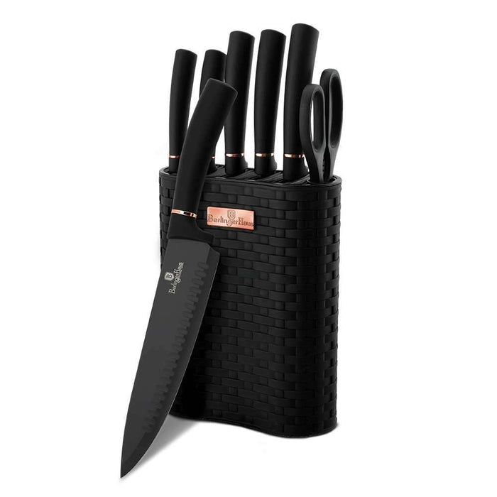 BERLINGER HOUSE Ceppo Set Coltelli 7 Pezzi Maico Black Rose Gold - BH2501N