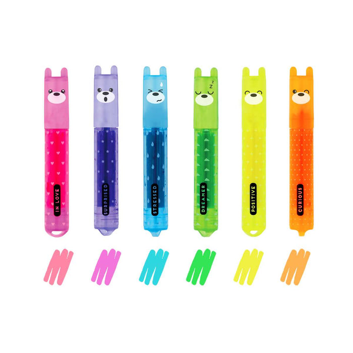 LEGAMI Set Di 6 Mini Evidenziatori Teddy'S Mood - LEGMH0003