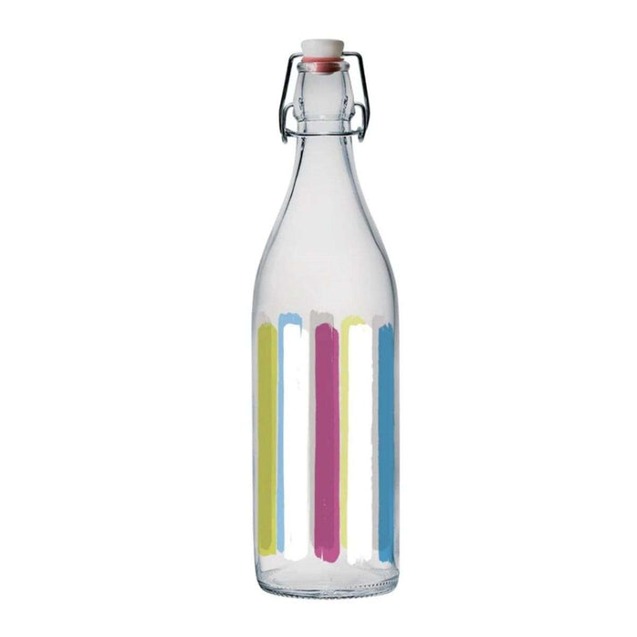 CERVE Bottiglia In Vetro Tappo Ermetico Decorata Parasol 1Lt - M99550
