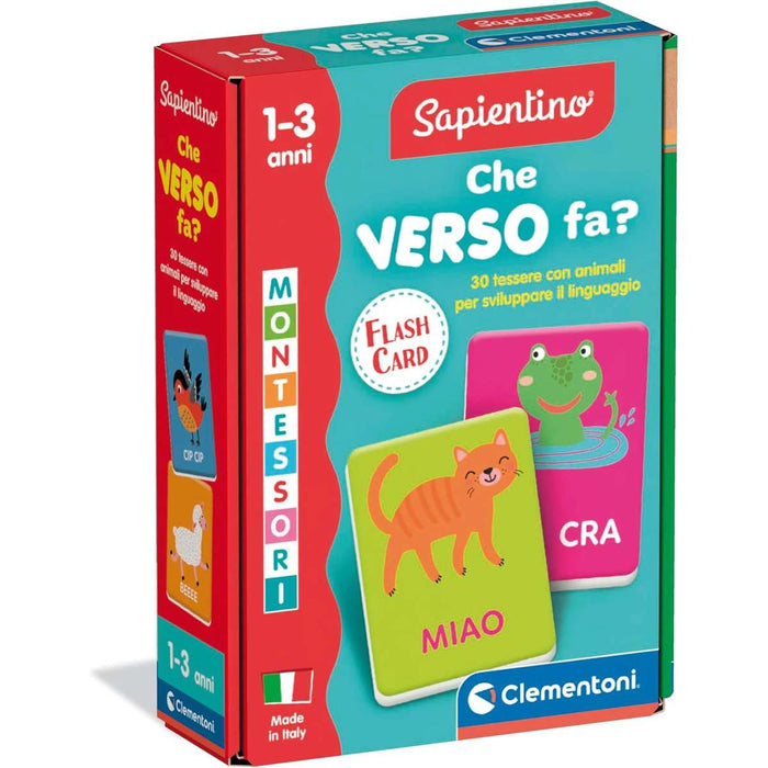 CLEMENTONI Montessori Flashcards Baby Che Verso Fai? - 16831