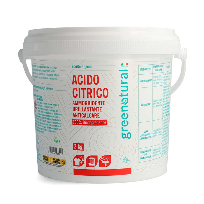 GREENATURAL Acido Citrico Secchiello 2 Kg - PRO997