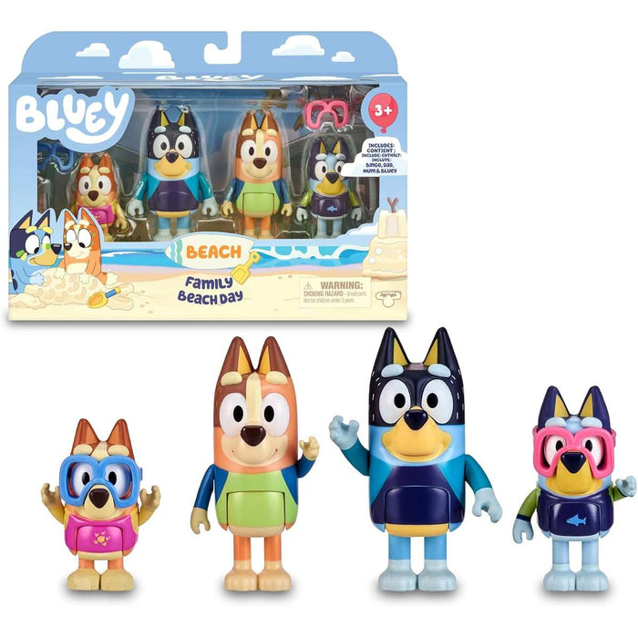 GIOCHI PREZIOSI Bluey Set 4 Personaggi Tema Spiaggia - BLY63110