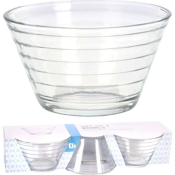 KOOPMAN Tre Ciotole In Vetro 300Ml - YE6000030
