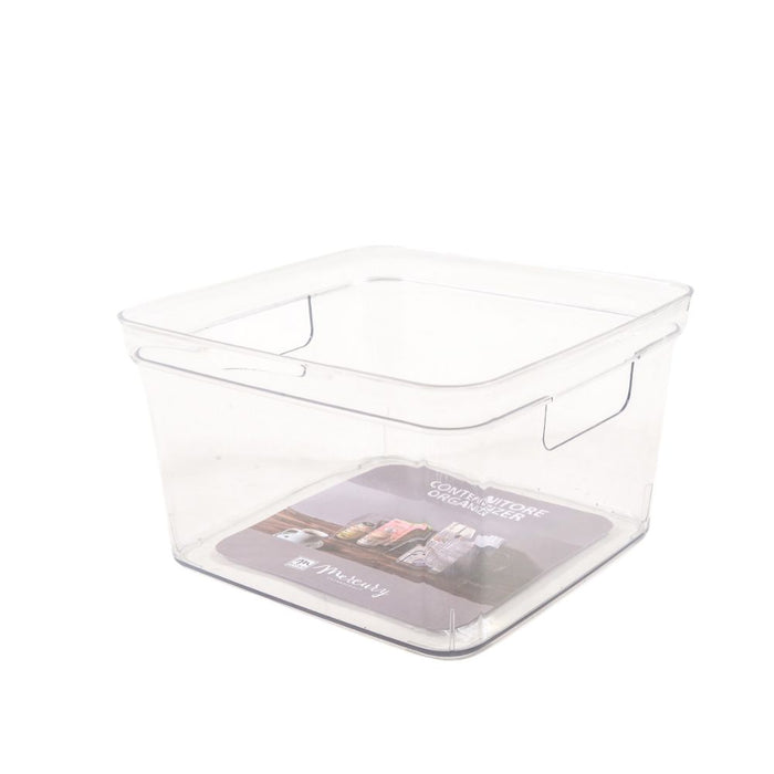 MERCURY Cestino In Plastica Trasparente Con Coperchio 23X23X15 Cm - 29443