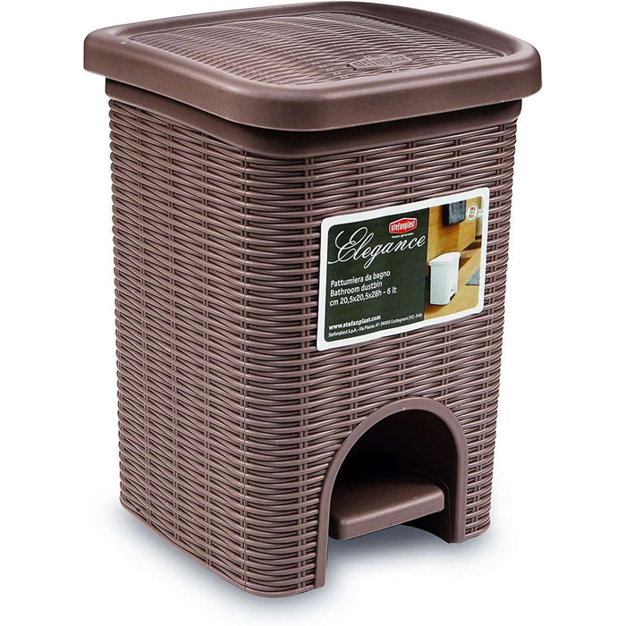 STEFANPLAST Pattumiera Da Bagno Elegance Tortora 6 Lt - 30101