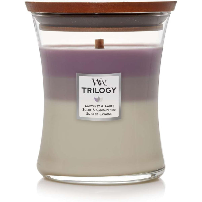 YANKEE CANDLE Woodwick Candela Trilogy Clessidra Cielo D'Ametista - 1707527E