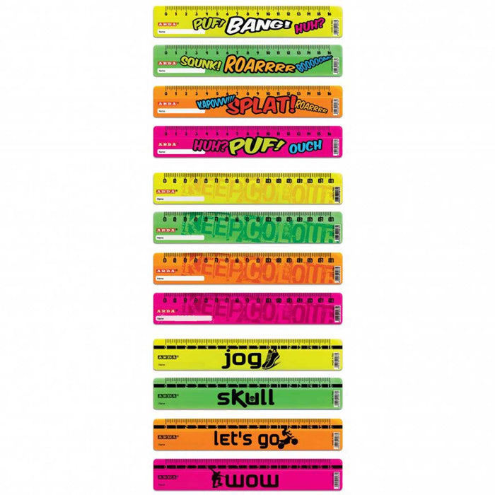 ARDA Righello Cm.16 Plastica Fluorescente Decorato - 28917DESPSK