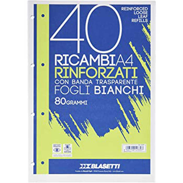 BLASETTI Ricambi Rinforzati A5 In Carta 80Gr Quadretti 5 Millimetri Senza Margine - 2329