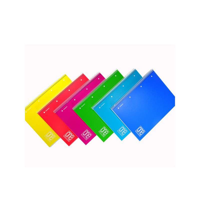 BLASETTI Quaderno One Color A4 - Foglio Bianco - Con Spirale - Colori Assortiti - 6819