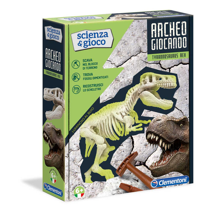 CLEMENTONI Archeogiocando - T-Rex Luminoso Al Buio - 19165