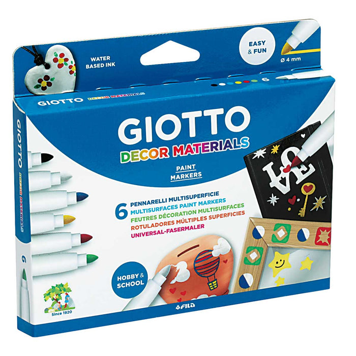 FILA Giotto Decor Materials Astuccio 6 Pezzi Colori Assortiti - 453300