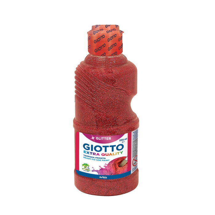 FILA Giotto Tempera Pronta Qualità Extra Glitter Rosso Flacone 250Ml - 531206