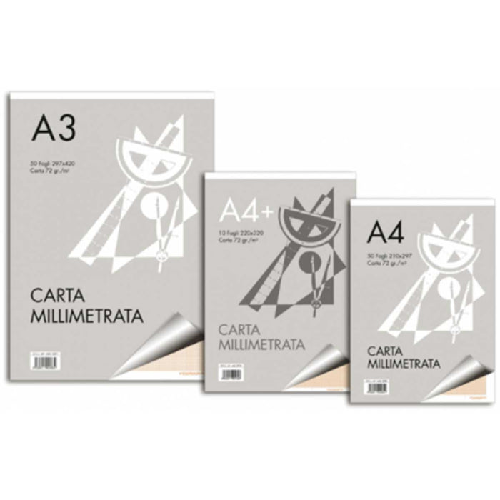 OCL Carta Millimetrata A3 10 Fogli - 3315