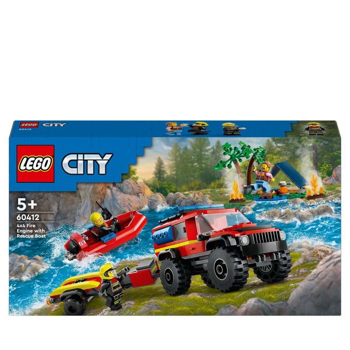 LEGO Fuoristrada Antincendio E Gommone Di Salvataggio - 60412
