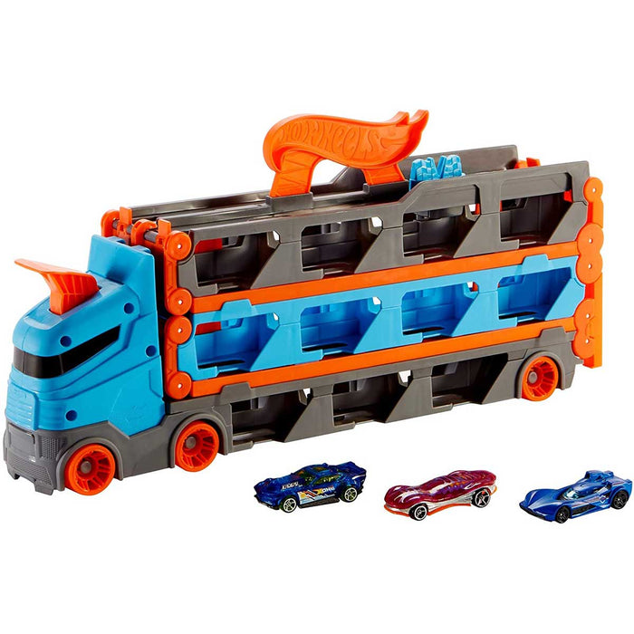 MATTEL Hot Wheels 2In1 Camion Trasportatore E Pista Con 3 Auto - GVG37