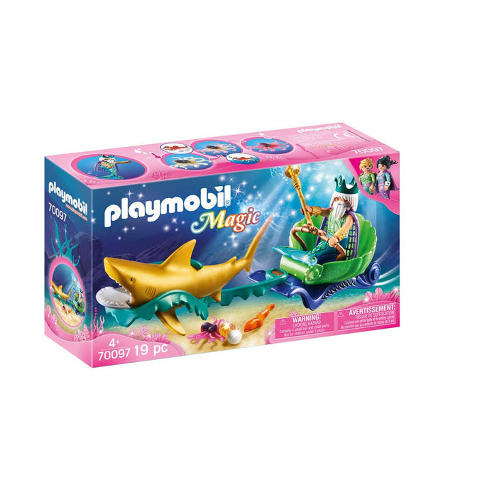 PLAYMOBIL Re Dei Mari Con Carrozza E Squalo - 70097