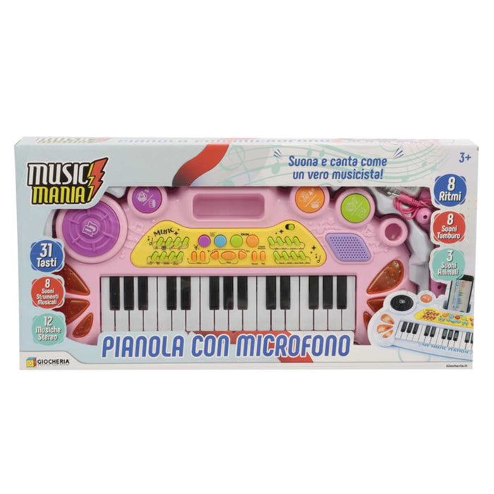 GIOCHERIA Pianola Mp3 Rosa Con Microfono - GGI210083