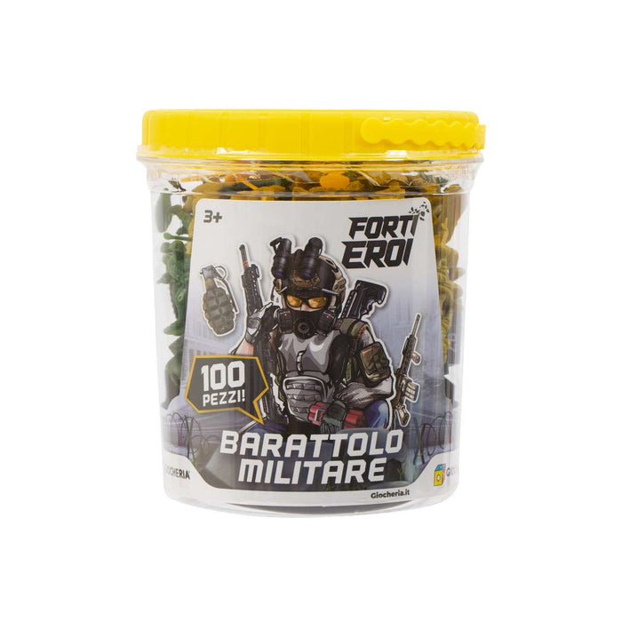 GIOCHERIA Barattolo Militare 100 Pezzi - GGI220155