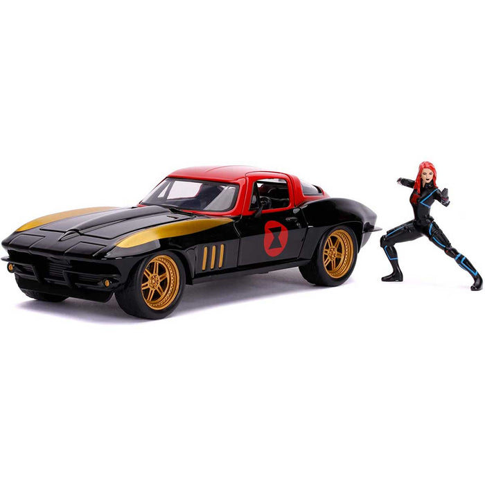 SIMBA Jada Marvel Black Widow 1966 Chevy In Scala 1:24 Die-Cast Con Personaggio Della Vedova Nera In Die Cast - 253225014