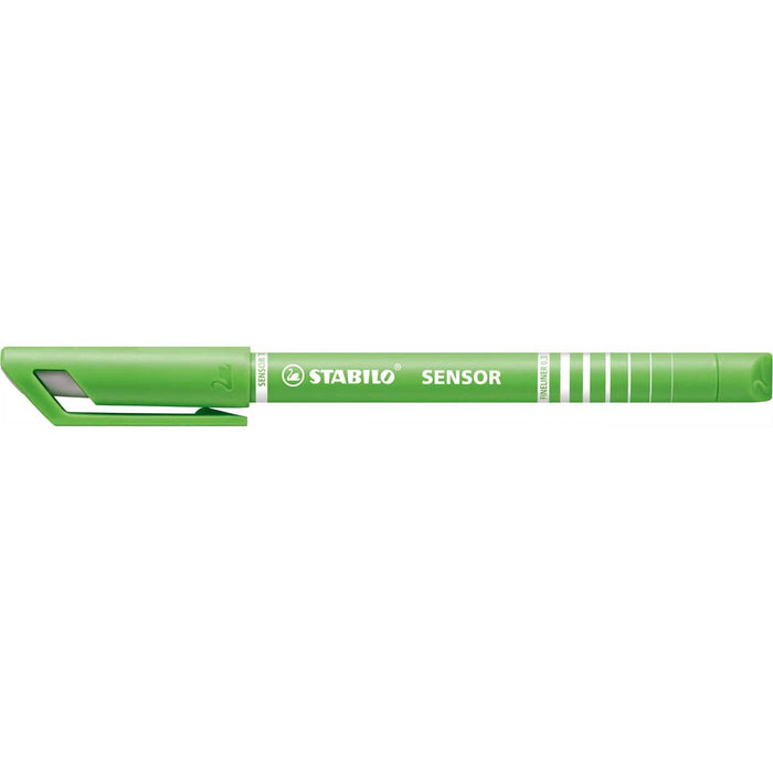 STABILO Fineliner Con Punta Ammortizzata, Stabilo Sensor F, Tratto Fine (0,3 Mm), Verde Foglia - 189/43