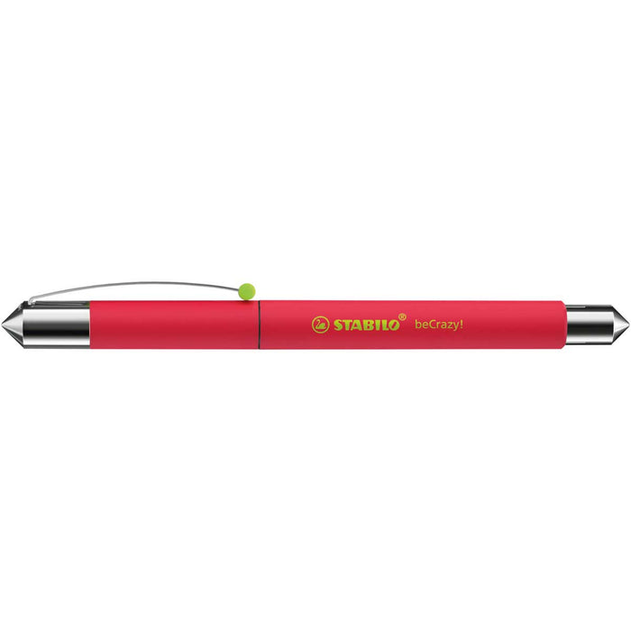 STABILO Penna Stilografica, Stabilo Becrazy! Uni Colors In Rosso Anguria, Cartuccia Blu Inclusa - 5040/1-4-41