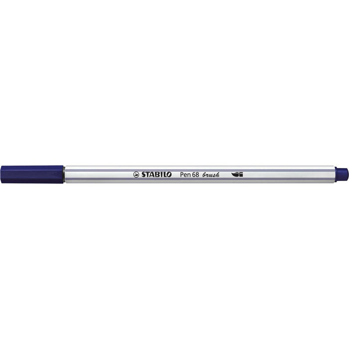 STABILO Pennarello Premium Con Punta A Pennello, Stabilo Pen 68 Brush, Blu Di Prussia - 568/22