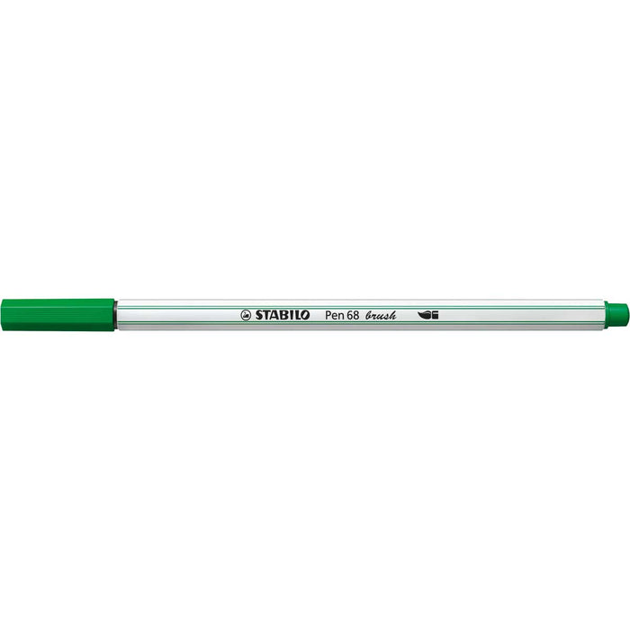 STABILO Pennarello Premium Con Punta A Pennello, Stabilo Pen 68 Brush, Verde - 568/36