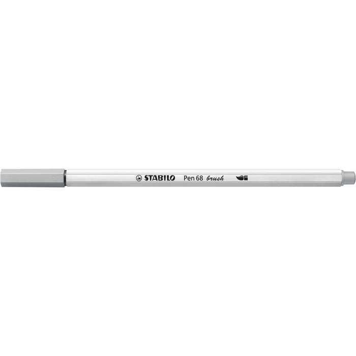 STABILO Pennarello Premium Con Punta A Pennello, Stabilo Pen 68 Brush, Grigio Freddo Medio - 568/95