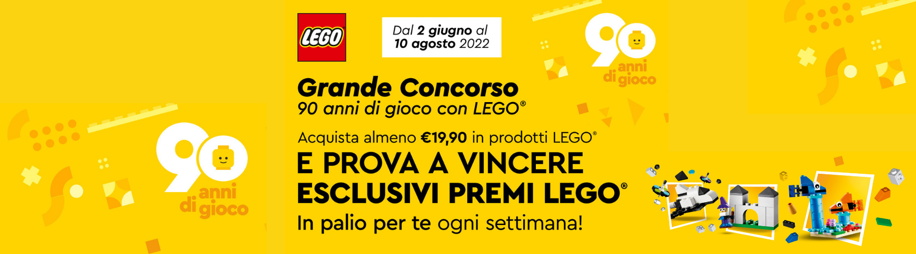 90 anni di gioco con LEGO! Condividi le tue creazioni e vinci!