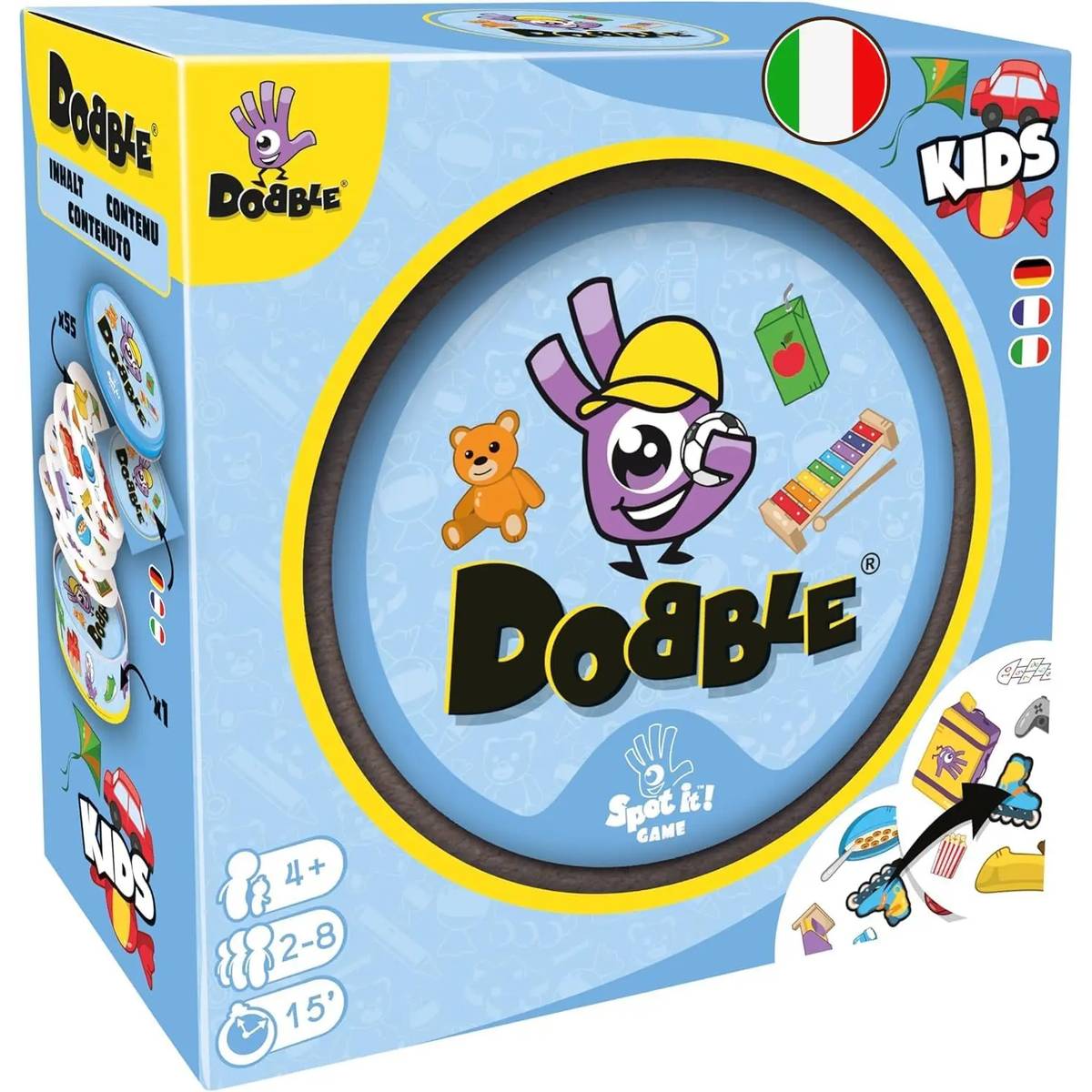 Asmodee Dobble Kids ECO - Juego De Mesa De Observación Y Reflejos Para Niños A Partir De 4 Años, 2-5 Jugadores, Versión En Francés