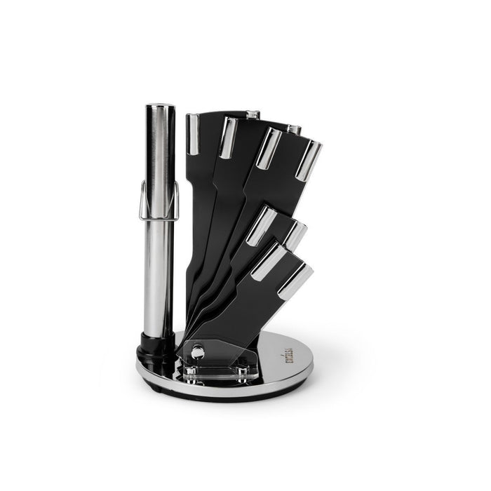BERGAMASCHI Ceppo Di 5 Coltelli 1 Forbice 1 Affilacoltelli Black Wood