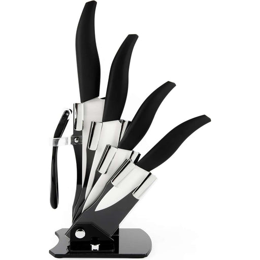 Set da 5 coltelli da cucina realizzati in acciaio inox, con ceppo Set da 5 coltelli da cucina realizzati in acciaio inox, con ceppo