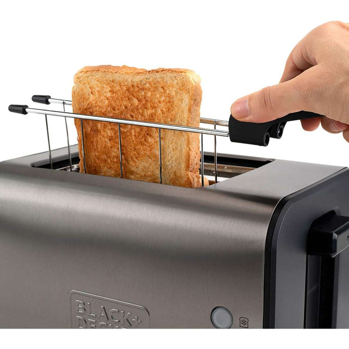BLACK DEKER Tostapane Inox 900W Con Pinze - BXTOA900E
