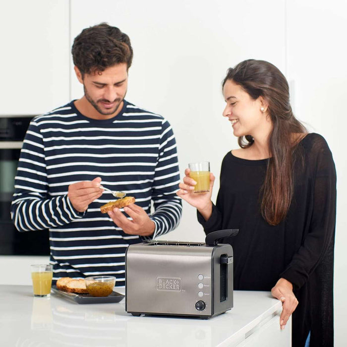 BLACK DEKER Tostapane Inox 900W Con Pinze - BXTOA900E