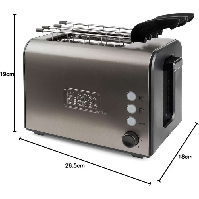 BLACK DEKER Tostapane Inox 900W Con Pinze - BXTOA900E