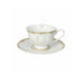 BRANDANI Set 2 Tazze The Golden Eye Con Piattino Nw Bone China