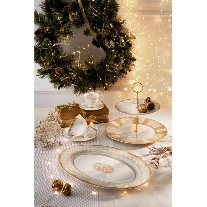 BRANDANI Vassoio Da Portata Golden Eye New Bone China