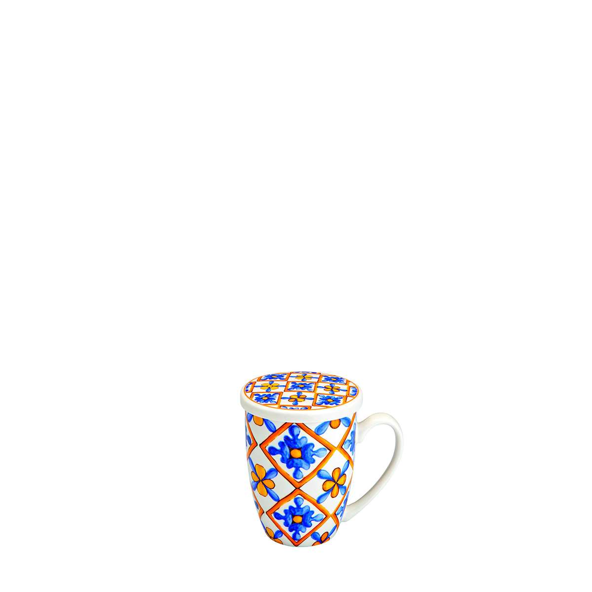 Tazza da Thè Mandala Viola Mug Porcellana Fine Infusore Inox Cup 400 ml