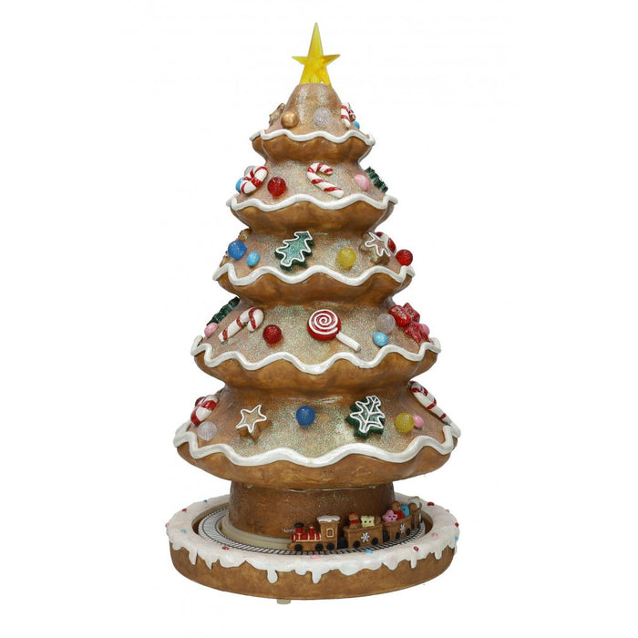 BRANDANI Carillon Albero Gingerbread Con Musica E Luci In Resina