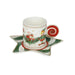 BRANDANI Set 2 Tazze Con Piattini Elfomagia Bianco E Rosso In New Bone China