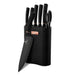 BERLINGER HOUSE Ceppo Set Coltelli 7 Pezzi Maico Black Rose Gold - BH2501N