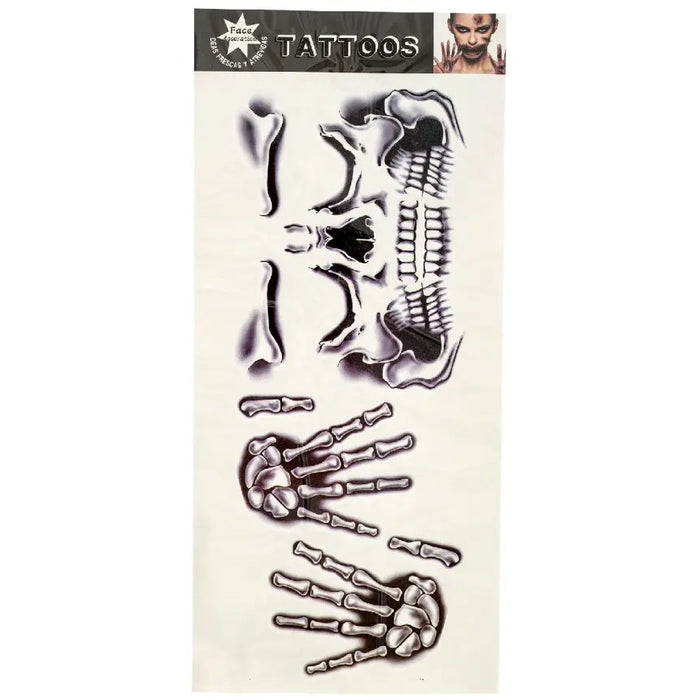 CARNIVAL TOYS Tatuaggi Viso E Mani Scheletro