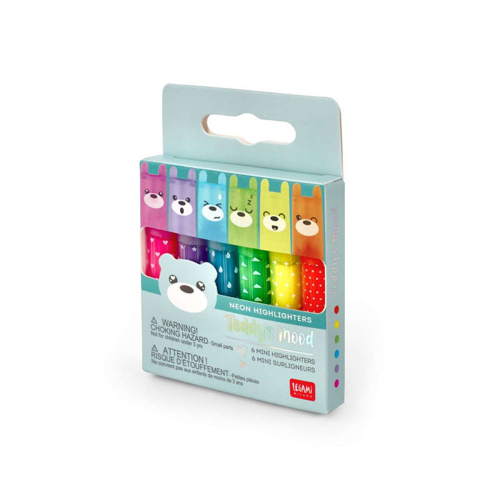 LEGAMI Set Di 6 Mini Evidenziatori Teddy'S Mood - LEGMH0003