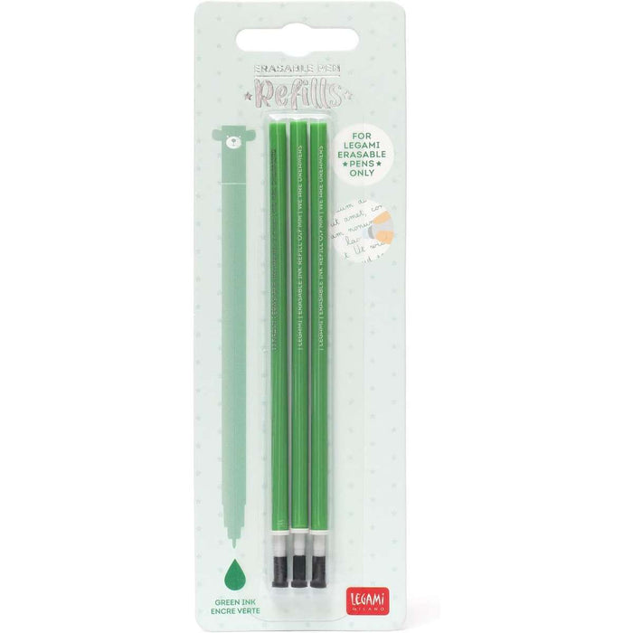 LEGAMI Refill Per Penna Gel Cancellabile 3 Pezzi Verde - LEGREFEP0007