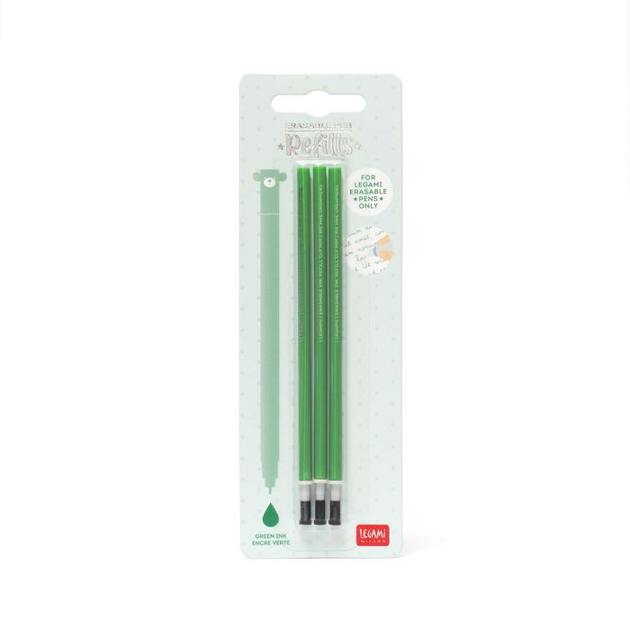 LEGAMI Refill Per Penna Gel Cancellabile 3 Pezzi Verde - LEGREFEP0007