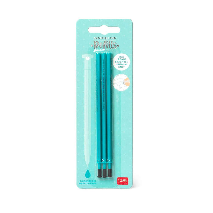LEGAMI Refill Per Penna Gel Cancellabile 3 Pezzi Turchese - LEGREFEP0010