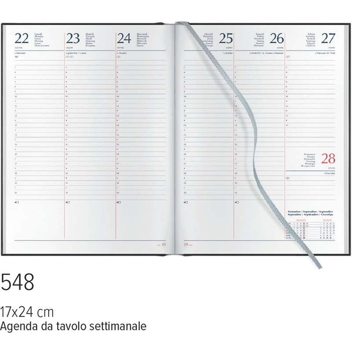 CASTELLI Agenda Settimanale 2025 Gommato Nero 17X24 Cm - R-25-0054800406C